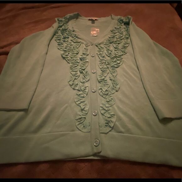 Isaac Mizrahi embellished 3/4 sleeve sweater - Picture 1 of 13